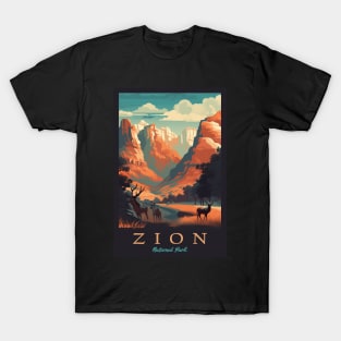 Zion National Park Vintage Travel Poster T-Shirt